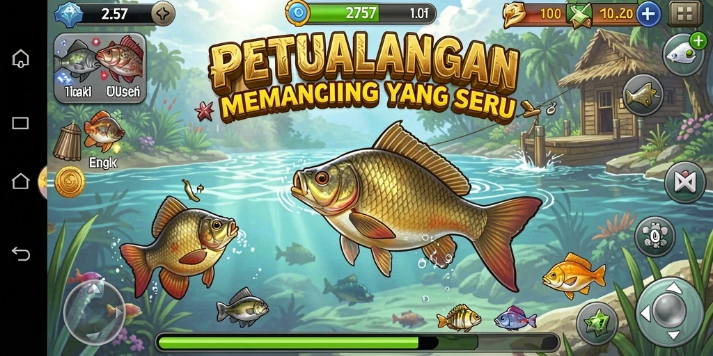 Tampilan gameplay <strong>2757</strong> yang menampilkan aksi memancing yang realistis dan menyenangkan.