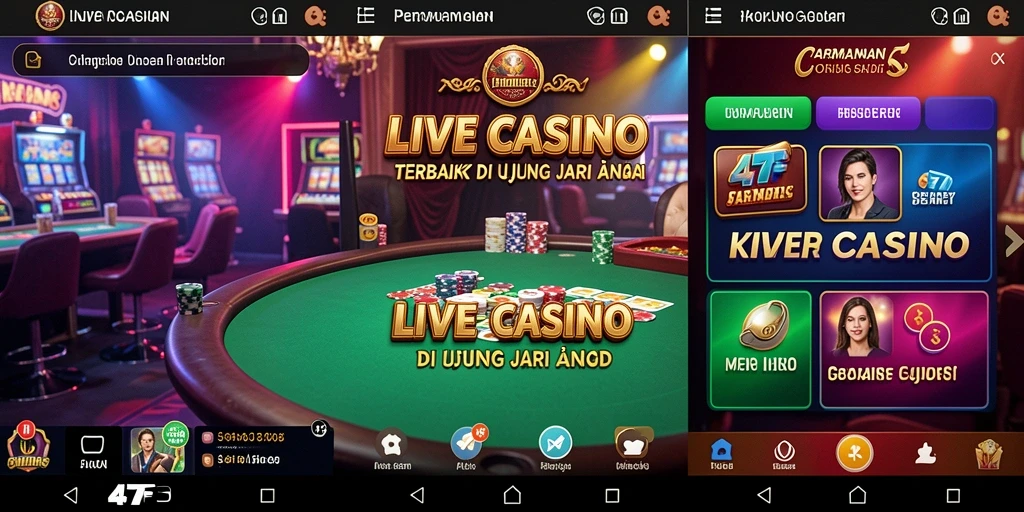 Tampilan seru gameplay Live Casino di aplikasi 47F.