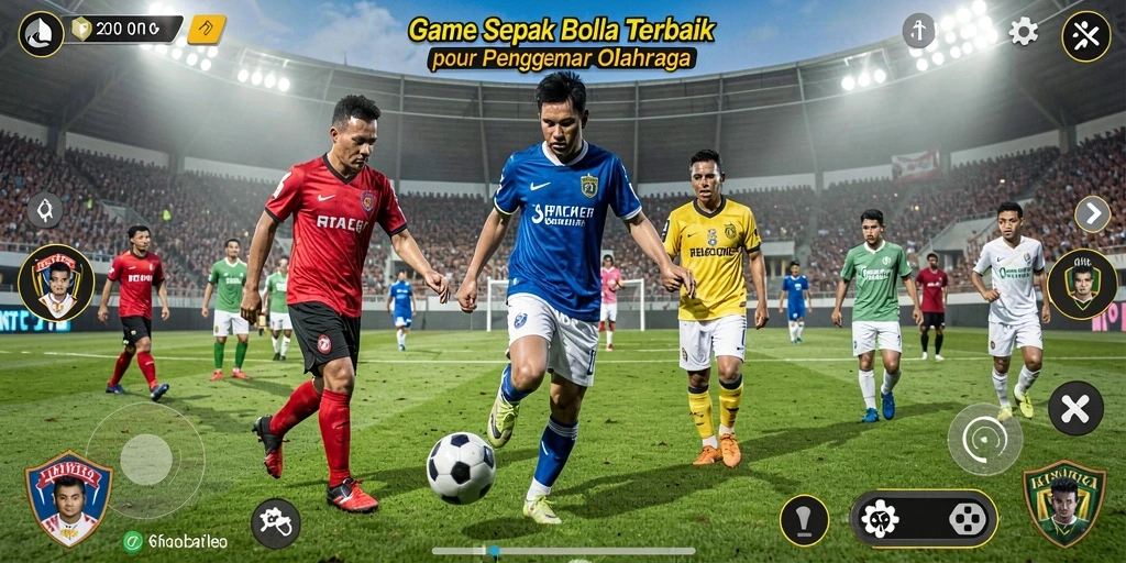 Gameplay 6RT yang seru dengan aksi sepak bola nyata.