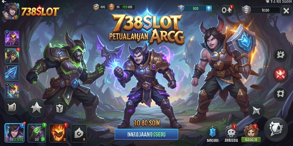 Screenshot gameplay ARPG 738SLOT yang menampilkan aksi epik.