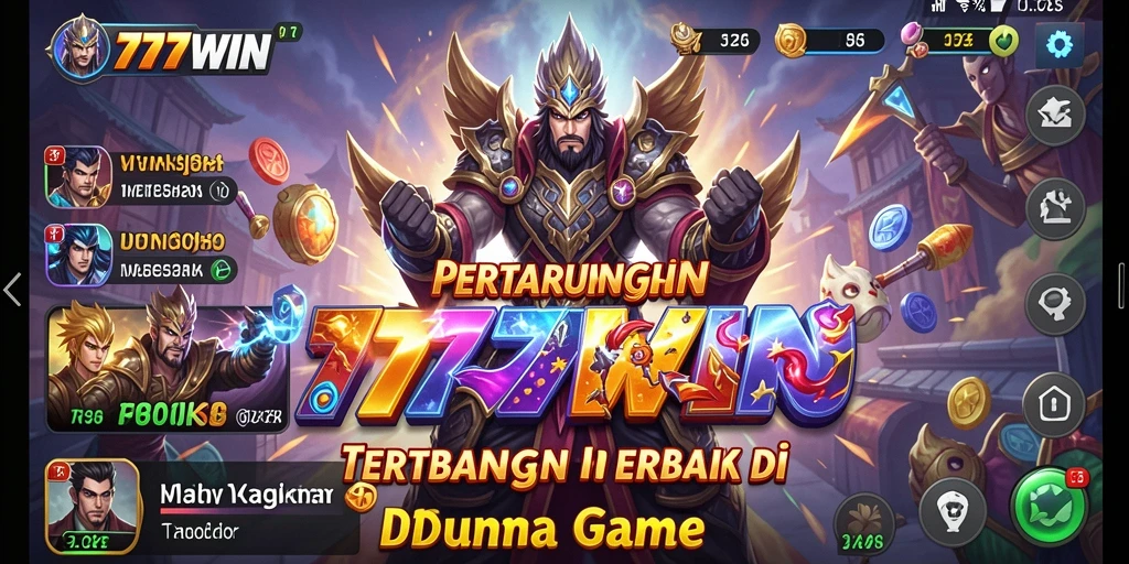 Tangkapan layar utama dari gameplay seru 777WIN di arena pertarungan.