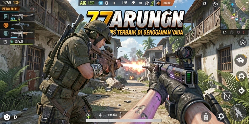 Screenshot dari gameplay 77AG yang menunjukkan aksi tembak-menembak intens.