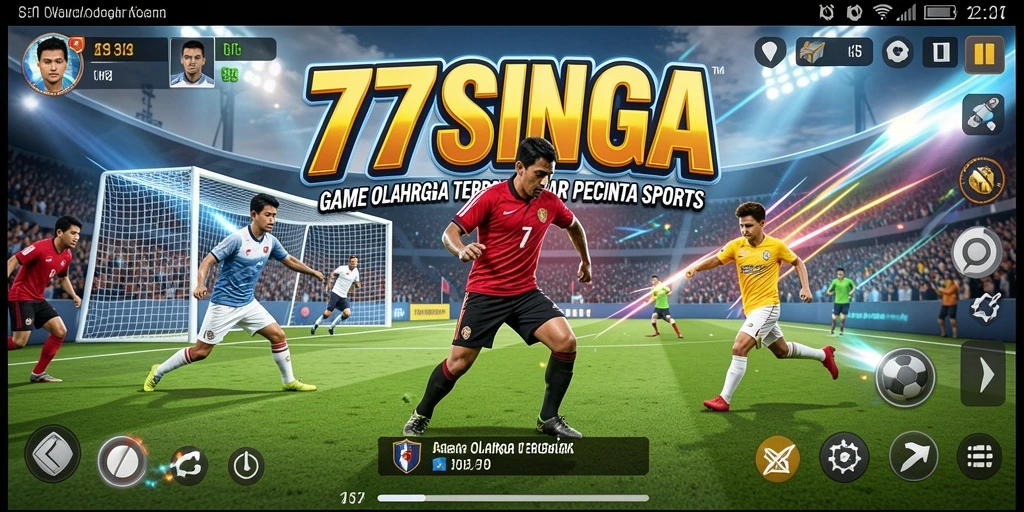 Tangkapan layar utama gameplay <strong>77SINGA</strong> menampilkan aksi pertandingan olahraga yang mendebarkan.