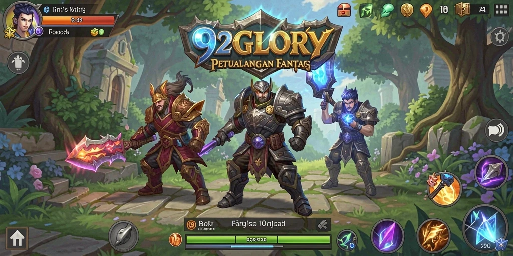 Gameplay seru dalam 92GLORY saat melawan monster legendaris.