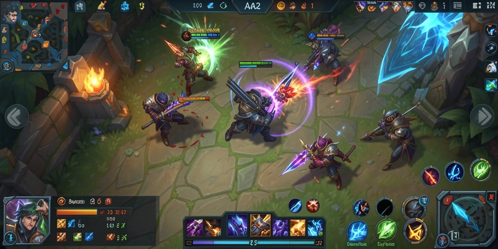 Tampilan screenshot gameplay MOBA yang seru dan menegangkan.