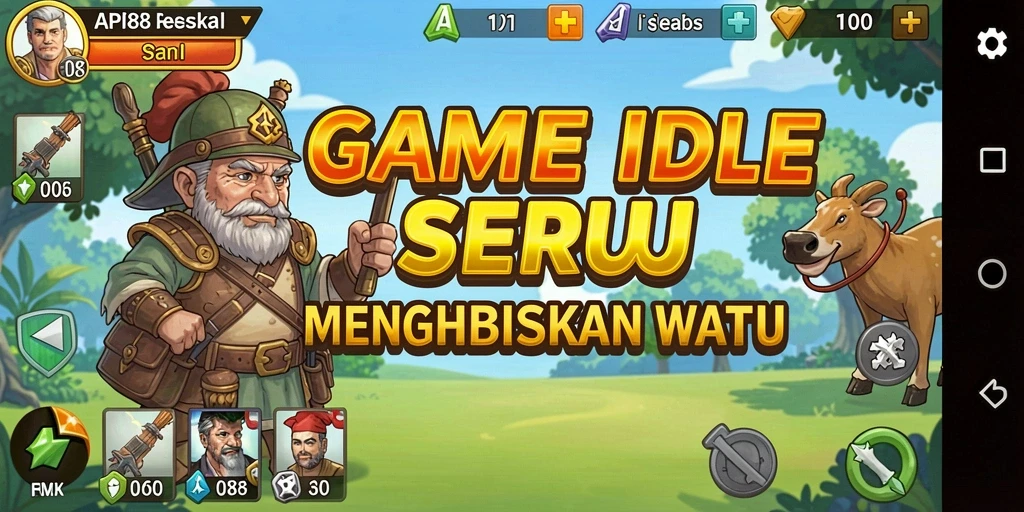 Screenshot utama gameplay API88 yang menunjukkan aksi permainan Idle yang seru.