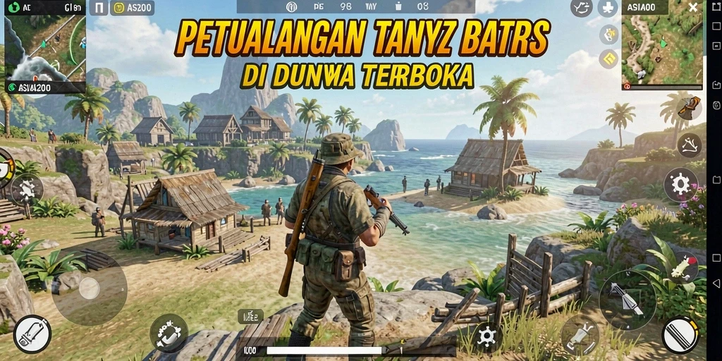 Screenshot ASIA200 menampilkan pemandangan indah dari dunia terbuka.