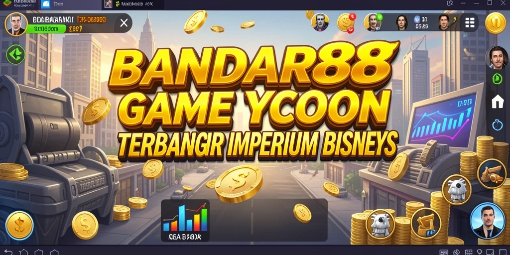 Screenshot utama gameplay menunjukkan proses pembangunan bisnis di BANDAR88.
