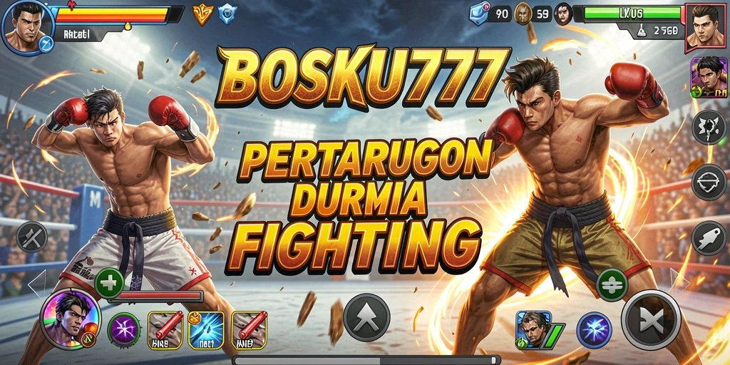 Tampilan gameplay seru dari pertarungan di BOSKU777.