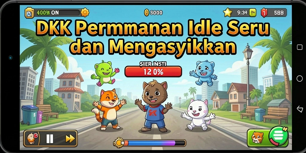 Tampilan gameplay DKK yang kaya dan menarik di layar.