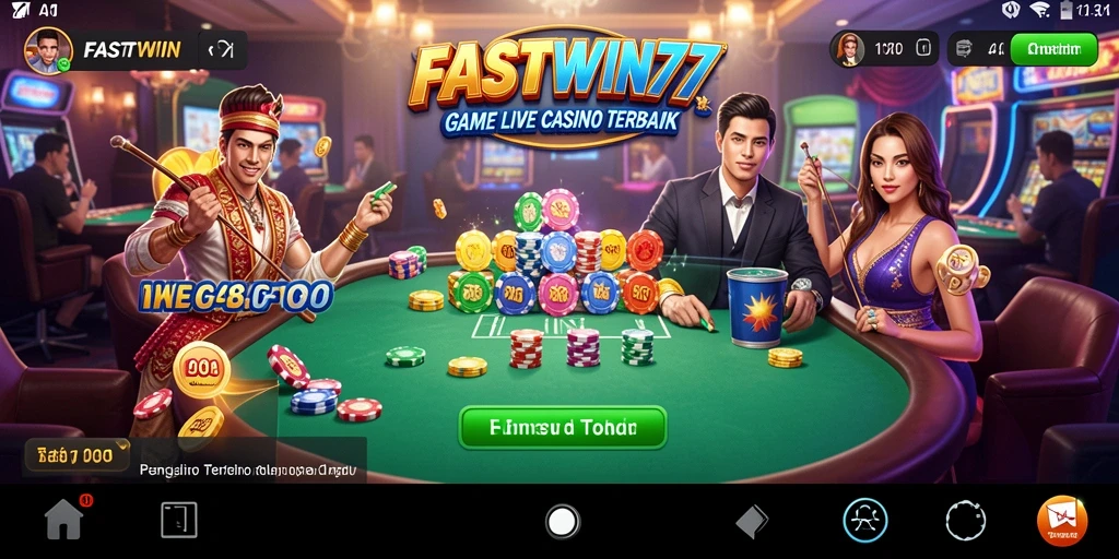 Tampilan utama gameplay Live Casino yang mendebarkan di FASTWIN77.