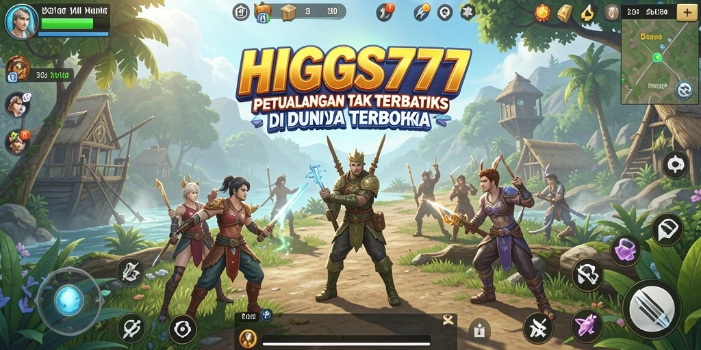 Gameplay HIGGS777 yang menampilkan dunia terbuka yang luas dan interaktif.