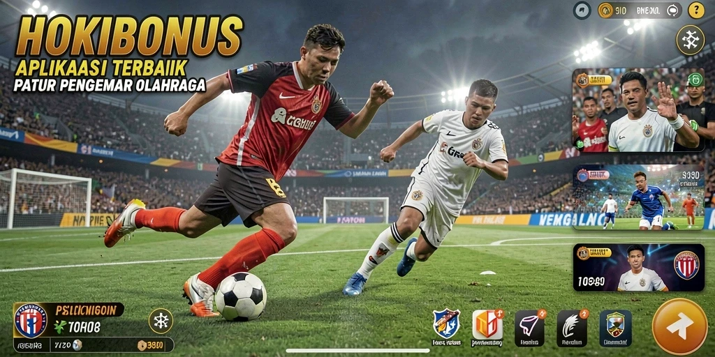 Tampilan utama HOKIBONUS menampilkan fitur live score dan analisis pertandingan.