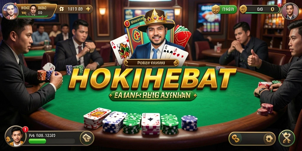 Screenshot HOKIHEBAT menampilkan pemain yang serius dalam permainan Poker.