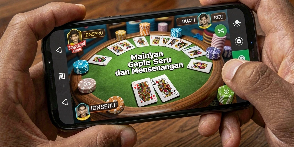Screenshot IDNSERU menampilkan momen seru bermain Gaple.