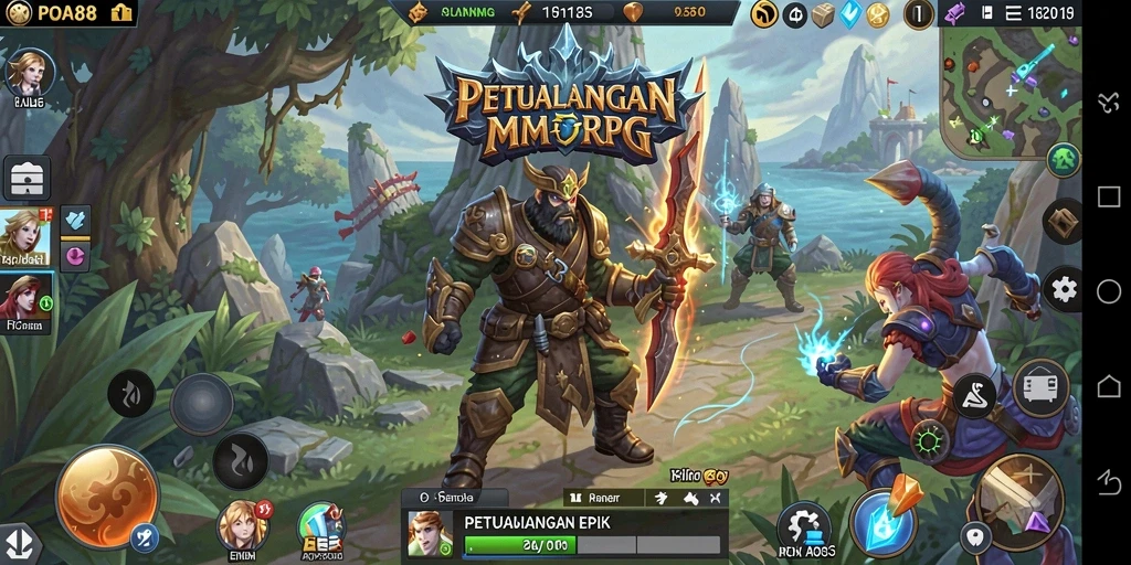 Screenshot gameplay POA88 yang menunjukkan aksi pertarungan seru dalam MMORPG.