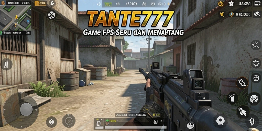 Screenshot utama TANTE777 menampilkan aksi mendebarkan di medan perang FPS.