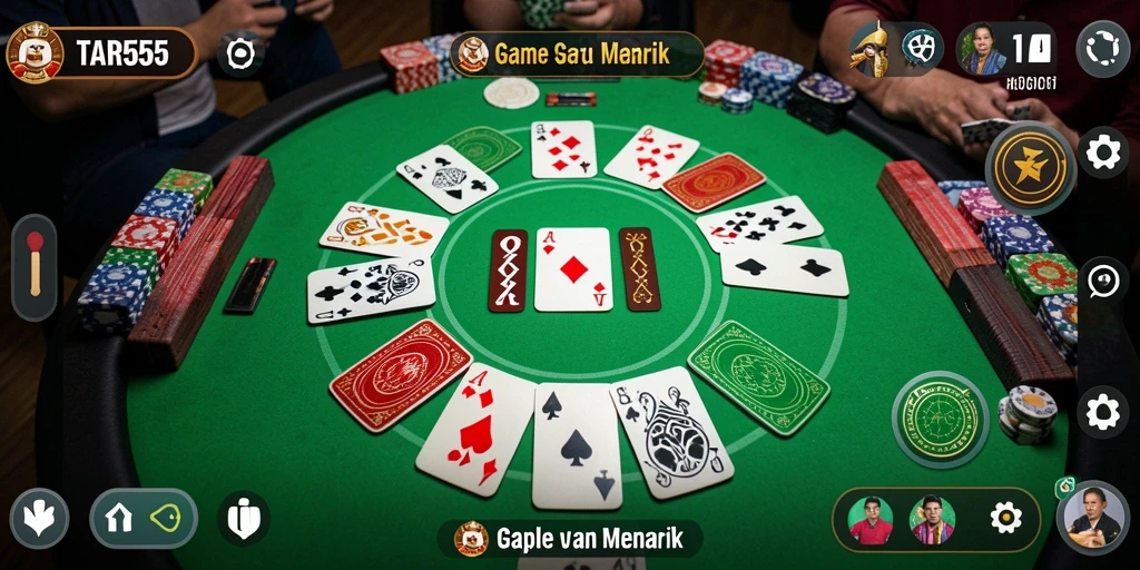 Tampilan gameplay menarik dari TAR555 dalam permainan Gaple.