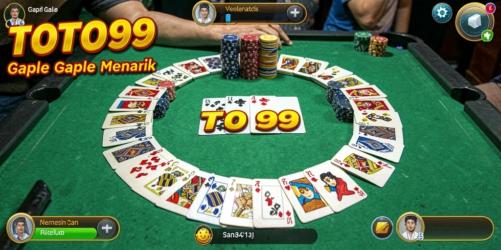 Tangkapan layar utama TOTO99 menunjukkan gameplay seru Gaple.