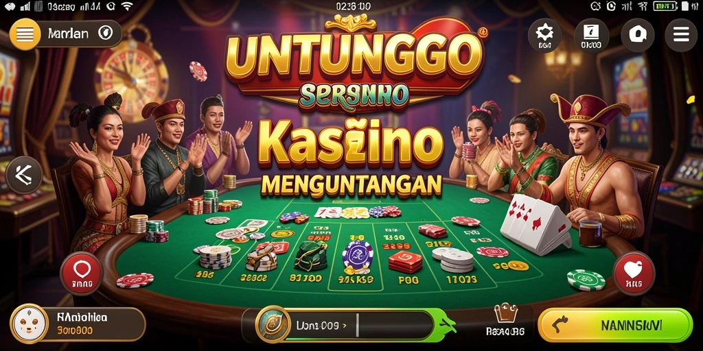 Screenshot UNTUNGGO menampilkan gameplay Kasino yang mendebarkan.