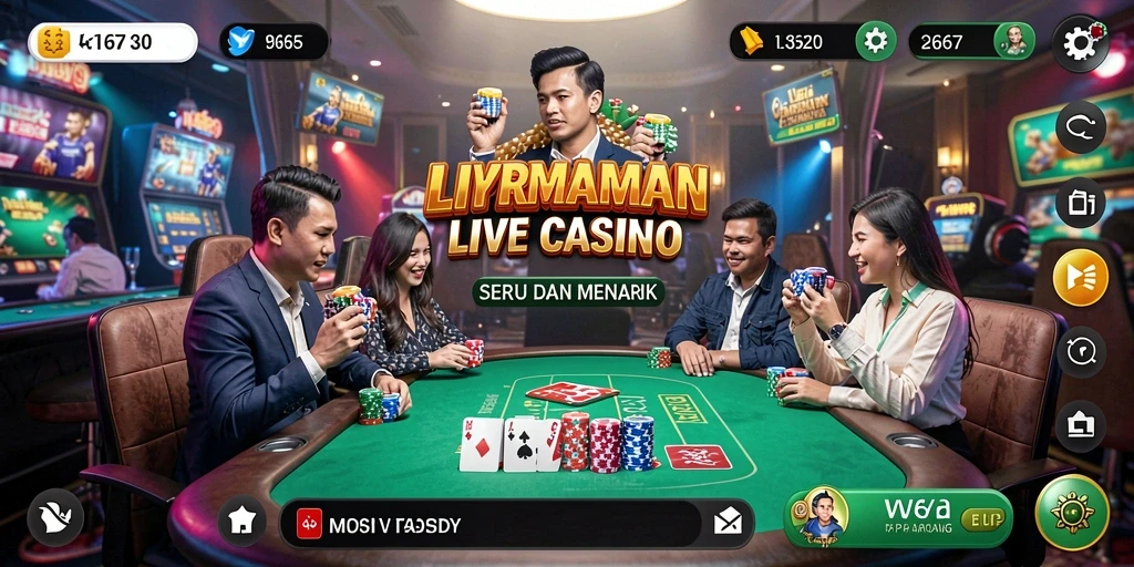 Screenshot gameplay W67 menampilkan dealer profesional yang siap melayani.